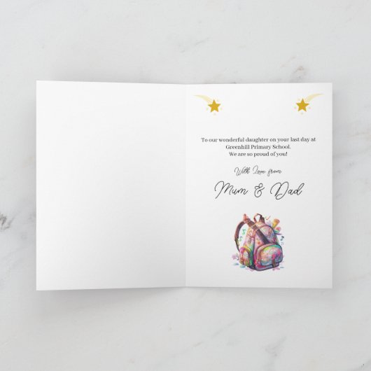 Schoolverlaters muzikant rugzak kaart (Binnen)