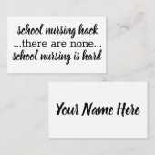 Schoolverpleeghack, klein en eenvoudig inspirerend visitekaartje (Voorkant / Achterkant)