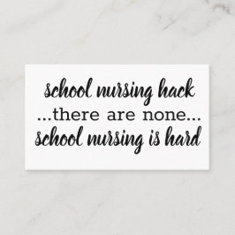 Schoolverpleeghack, klein en eenvoudig inspirerend visitekaartje