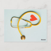 schoolverpleegkundige Kantoor; stethoscoop hart pe Briefkaart (Achterkant)