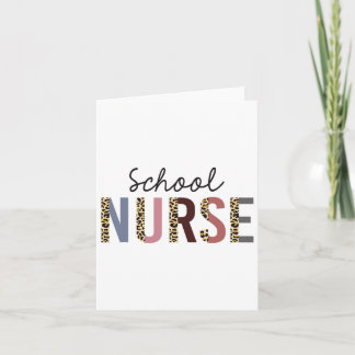 Schoolverpleegkundige Leopard Print Nursing CK naa Kaart