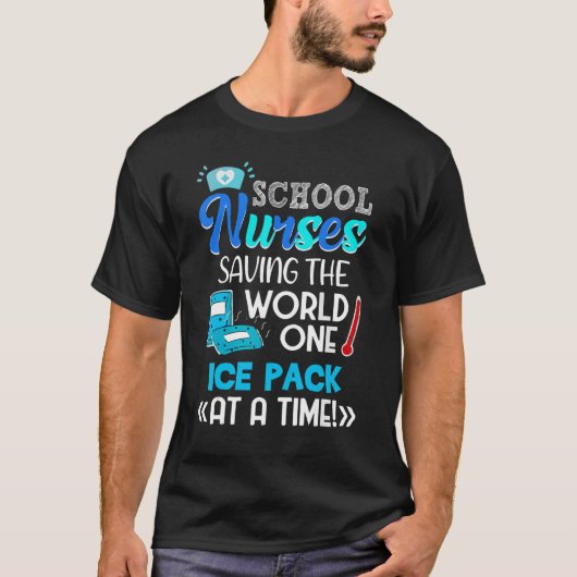 Schoolverpleegkundigen die de wereld één ijspakket t-shirt (Voorkant)