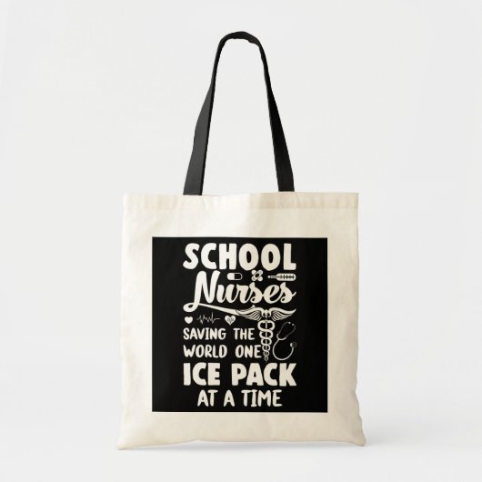Schoolverpleegkundigen die de wereld één ijspakket tote bag (Voorkant)
