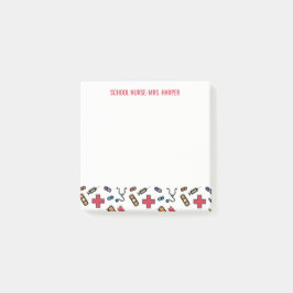 Schoolverpleegkundigen, gepersonaliseerd van het b post-it® notes