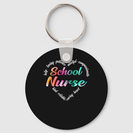 Schoolverpleegschool zuster Heart Word Cloud Water Sleutelhanger (Voorkant)