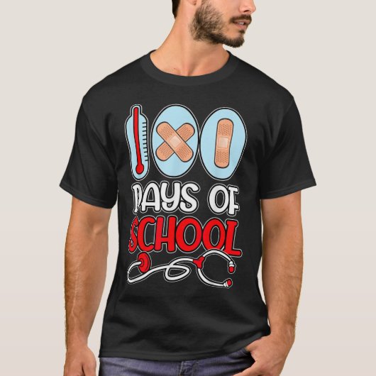 Schoolverpleegster 100 dagen op school LOVE Stetho T-shirt (Voorkant)