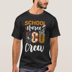 Schoolverpleegster Boo Crew Funny RN Halloween Mat T-shirt
