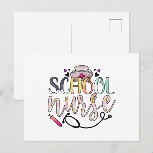 Schoolverpleegster Briefkaart (Voorkant / Achterkant)