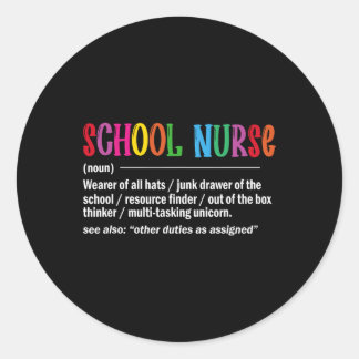 Schoolverpleegster Definitie Byck Terug naar schoo Ronde Sticker