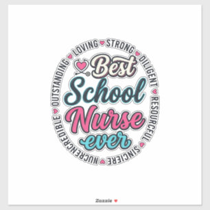 Schoolverpleegster Ever Vintage Gravure Shirt Ontw Sticker