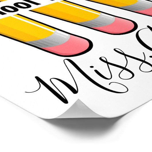 Schoolverpleegster, gepersonaliseerd met penencils poster (Hoek)