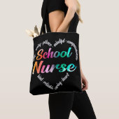 Schoolverpleegster Heart Word Cloud Waterverf Rain Tote Bag (Dichtbij)