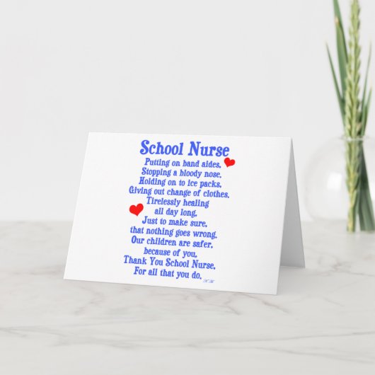 Schoolverpleegster Kaart (Voorkant)