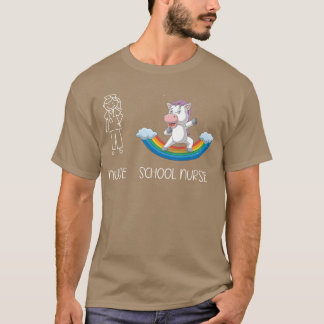 Schoolverpleegster Praktijkassistent Eenhoorn Ande T-shirt