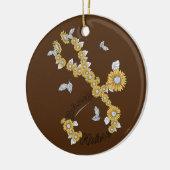 Schoolverpleegster Stethoscoop zonnebloemen Keramisch Ornament (Links)