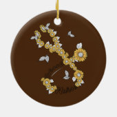 Schoolverpleegster Stethoscoop zonnebloemen Keramisch Ornament (Achterkant)