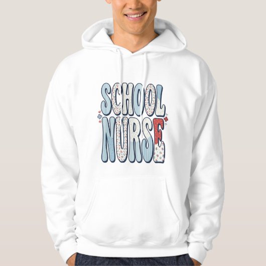 Schoolverpleegster Vintage Bloem Typography Shirt (Voorkant)