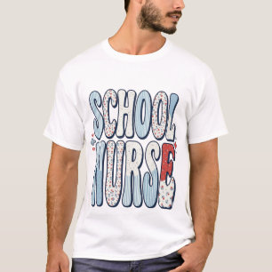Schoolverpleegster Vintage Bloem Typography Shirt 