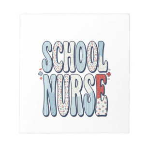 Schoolverpleegster Vintage Bloem Typography Shirt  Notitieblok