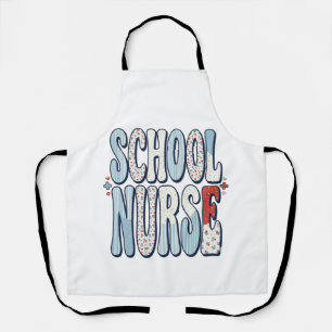 Schoolverpleegster Vintage Bloem Typography Shirt Schort