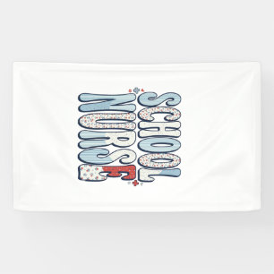 Schoolverpleegster Vintage Bloem Typography Shirt  Spandoek