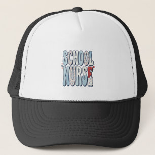 Schoolverpleegster Vintage Bloem Typography Shirt Trucker Pet