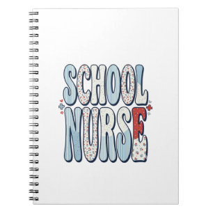 Schoolverpleegster Vintage bloemtypografie shirt o Notitieboek