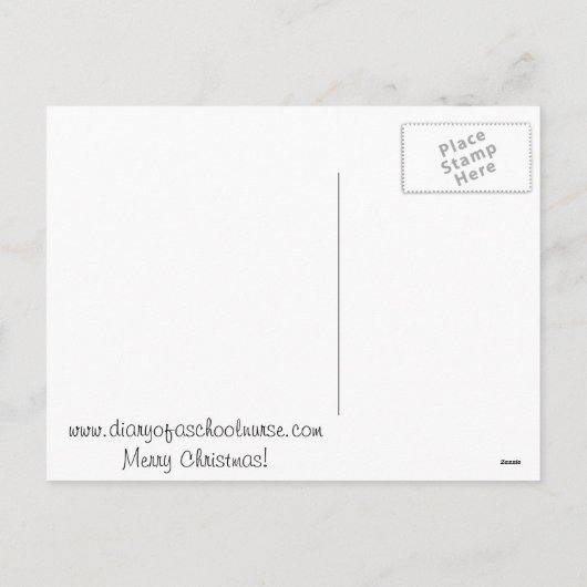 Schoolverpleegster Vrolijk Kerstfeest briefkaart (Achterkant)