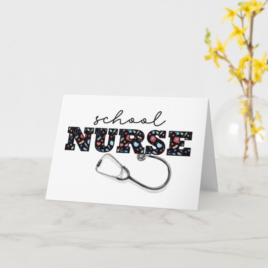 Schoolverpleegster waardering op Nurses Day Kaart (Gele Bloem)