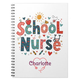 Schoolverpleegster Whimsical – gepersonaliseerde n Notitieboek