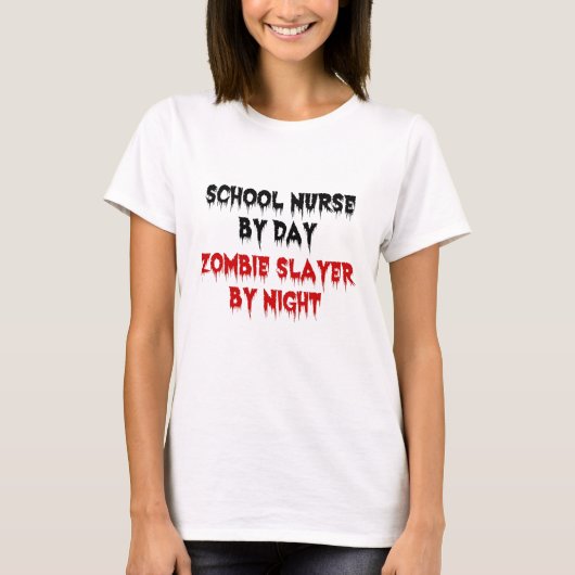Schoolverpleegster Zombie Slayer T-shirt (Voorkant)