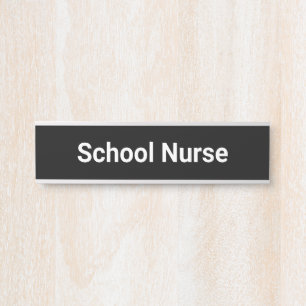 Schoolverpleegster zwart-wit deurbordje