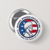 Schoolverpleegsters redden de wereld, één ijszakje ronde button 5,7 cm (Voorkant /achterkant)