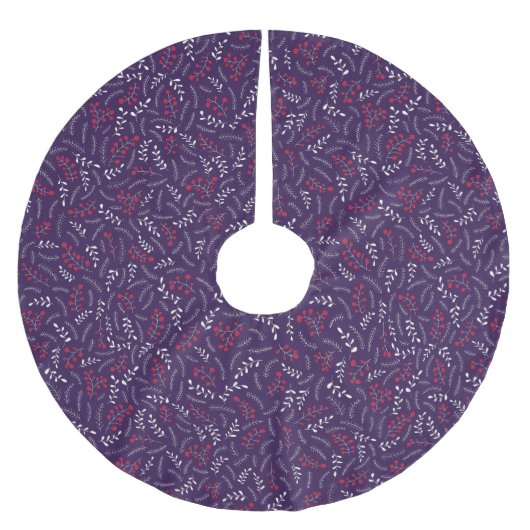 Schoolviolet paars rood blaadpatroon kerstboom rok (Voorkant)