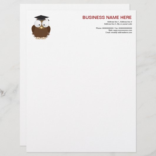 Schoolvis met mortierkarton briefhoofd (Voorkant / Achterkant)