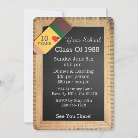 Schoolvoorraad Chalkboard Klasse Reunion Kaart (Voorkant)
