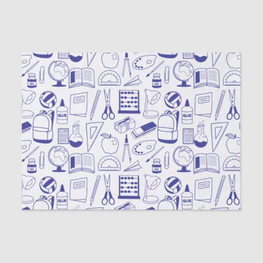 Schoolvoorraad getekende, geïllustreerd collage tissuepapier (Voorkant)