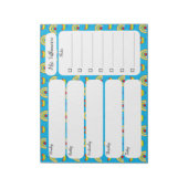 Schoolvoorraad met regenboogharten Wekelijks Notitieblok (Linkerzijde)