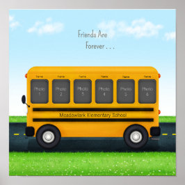 Schoolvrienden Gepersonaliseerde School Bus 6 Foto Poster