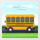 Schoolvrienden Gepersonaliseerde School Bus 6 Foto Raamsticker (Vel)
