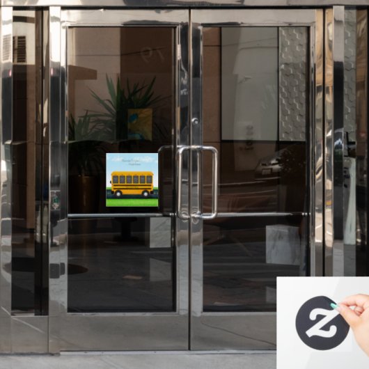 Schoolvrienden Gepersonaliseerde School Bus 6 Foto Raamsticker (Kantoordeur)