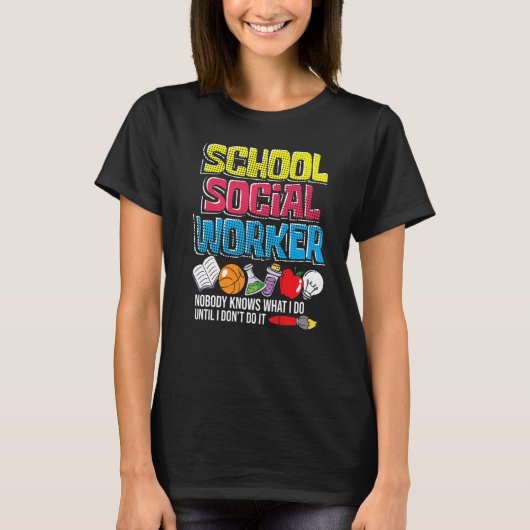 Schoolwerker Leerleraar Kassewerker Openbare diens T-shirt (Voorkant)