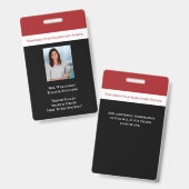 Schoolwerknemer Foto-ID leraar Badge (Voor- en achterkant)