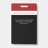 Schoolwerknemer Foto-ID leraar Badge (Achterkant)