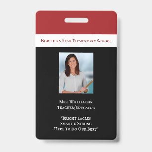 Schoolwerknemer Foto-ID leraar Badge