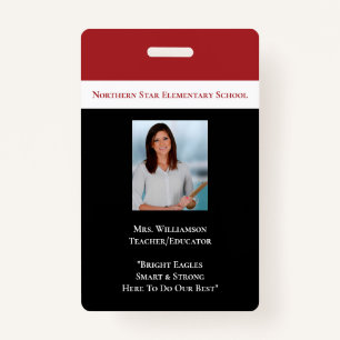 Schoolwerknemer Foto-ID leraar Badge