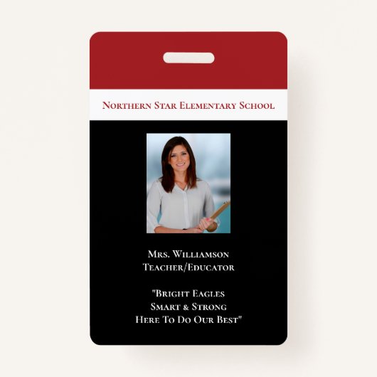 Schoolwerknemer Foto-ID leraar Badge (Voorkant)