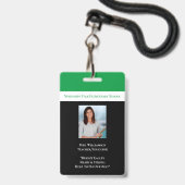 Schoolwerknemer Groene Personeel Foto-ID Leerlinge Badge (Voorkant met koord)