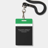Schoolwerknemer Groene Personeel Foto-ID Leerlinge Badge (Achterkant met koord)