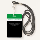 Schoolwerknemer Groene Personeel Foto-ID Leerlinge Badge (Achterkant met draagriem)